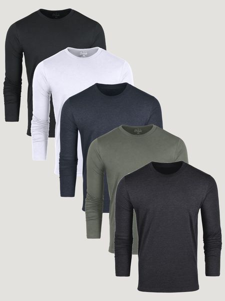 Long Sleeve Crew Foundation 5-Pack Tees | Fresh Clean Threads